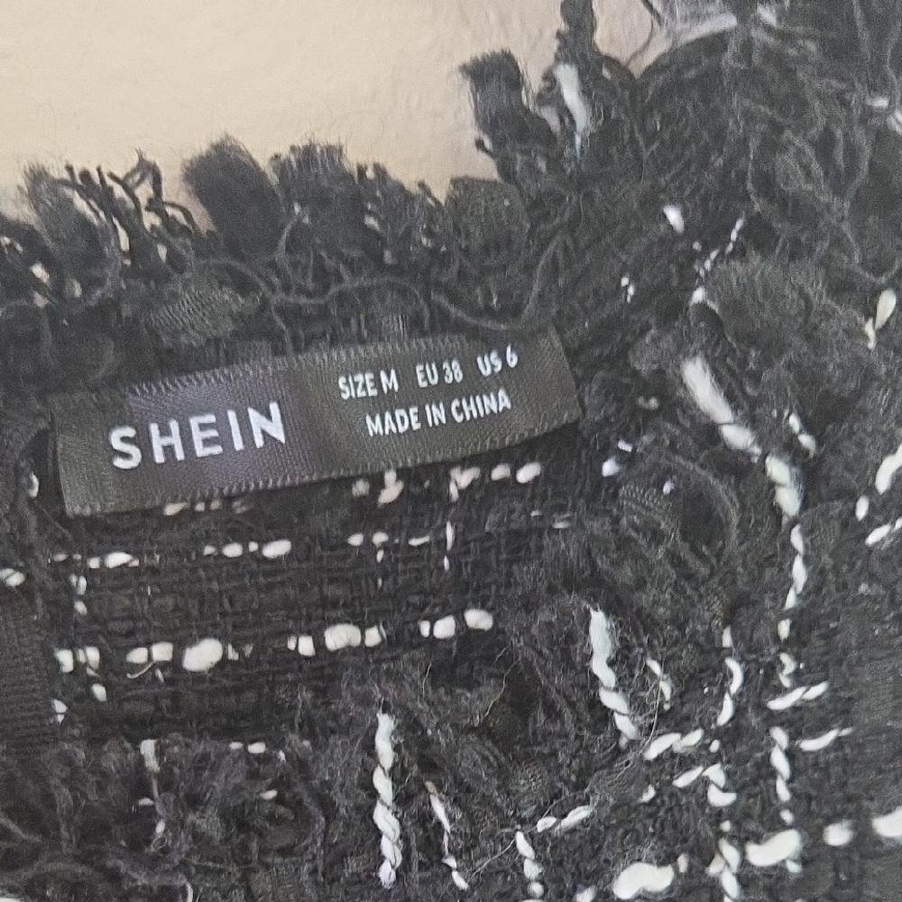 SHEIN Black and White Textured Dress - Picture 2 of 8